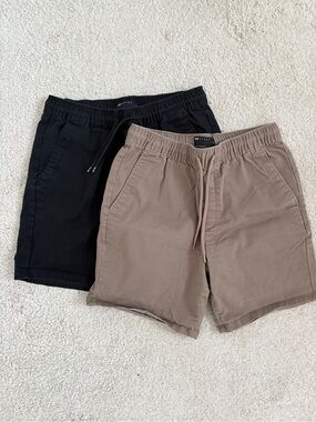 ASOS Design Men's Drawstring Cotton super Shorts Bundle — Black & Brown Size XS